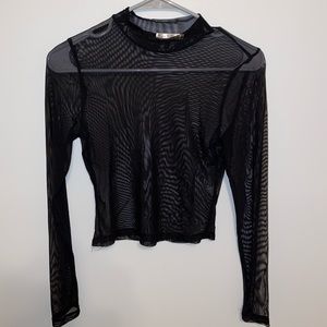 SHEER MESH CROP TOP LONG SLEEVE!